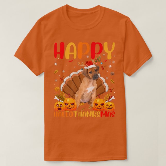 T-shirt Amant chien amusant Happy Rhodesian Ridgeback Hell (Design devant)