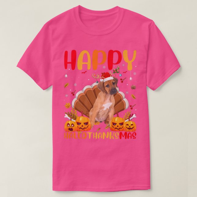 T-shirt Amant chien amusant Happy Rhodesian Ridgeback Hell (Design devant)