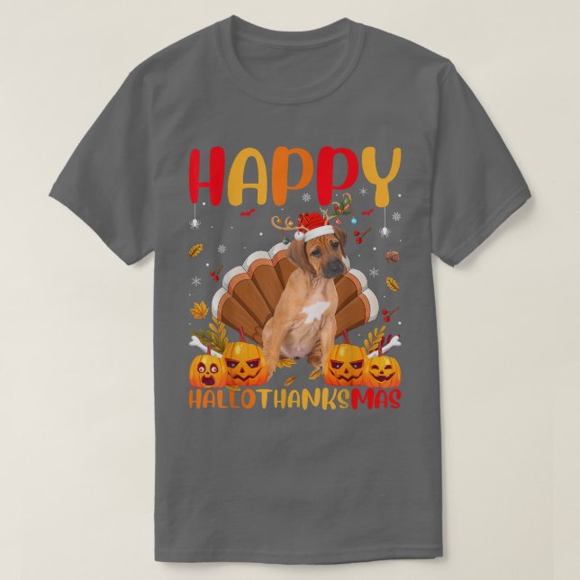 T-shirt Amant chien amusant Happy Rhodesian Ridgeback Hell (Design devant)