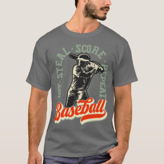 T-shirt Amant De Baseball Vintage Retro Cadeau