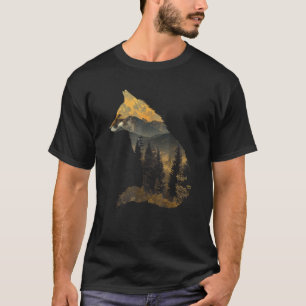 T-shirt Amant de la forêt de renard Montagnes Randonnée Ca