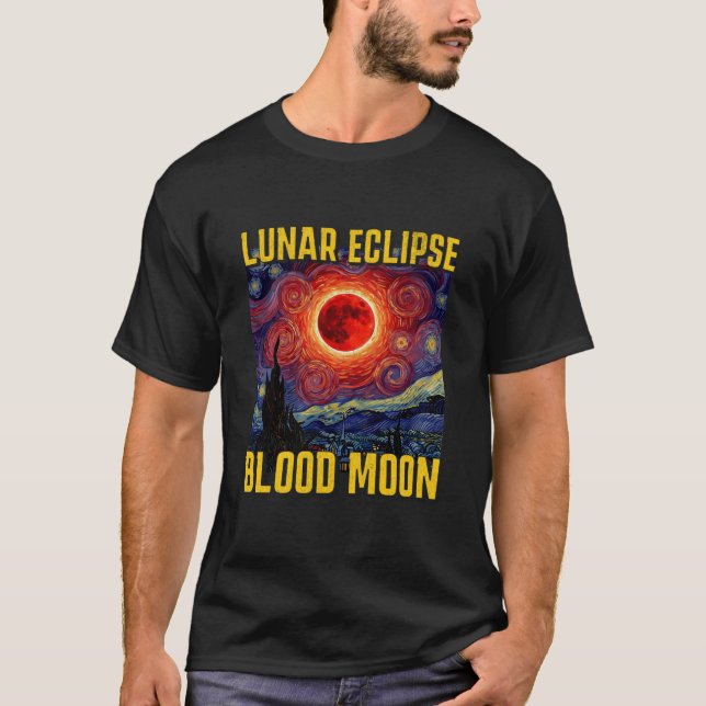 T-shirt Amant de l'éclipse lunaire Lune Céleste Regardant  (Devant)