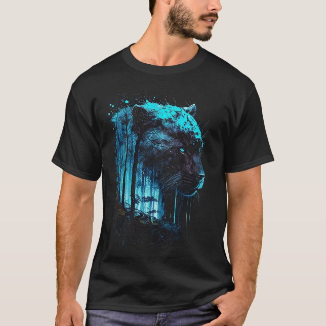 T-shirt Amant de panthère gros chat panthère (Devant)