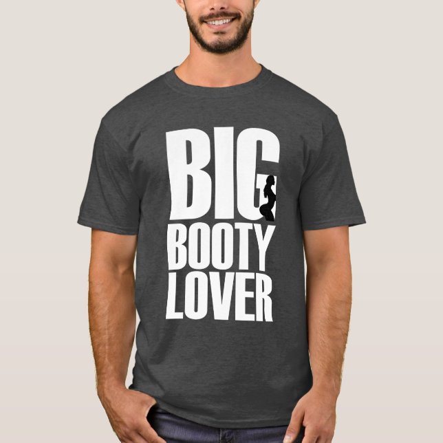 T-shirt Amant drôle à gros derrière en texte blanc graphiq (Devant)
