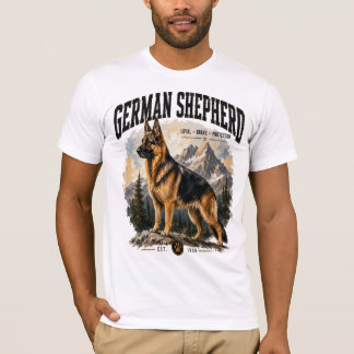 T-shirt Amant du chien de berger allemand Montagne sauvage
