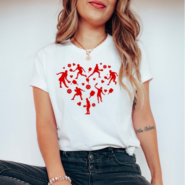 T-shirt Amant du Pickleball de coeur rouge (Créateur téléchargé)