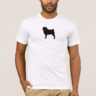 T-shirt Amant frais de carlin de la silhouette   de chien
