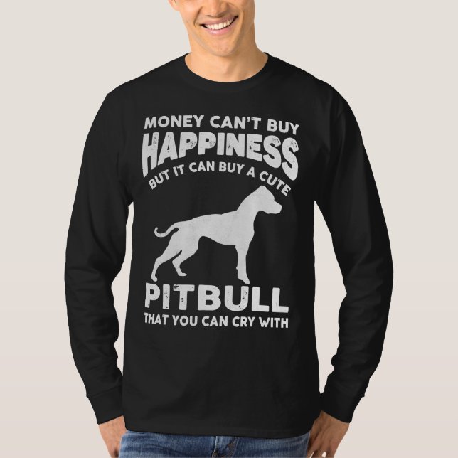 T-shirt Amant Pitbull argent bonheur animal de compagnie c (Devant)