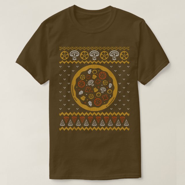 T-shirt Amant Pizza Drôle Lover Noël laid Joyeux Fas de va (Design devant)