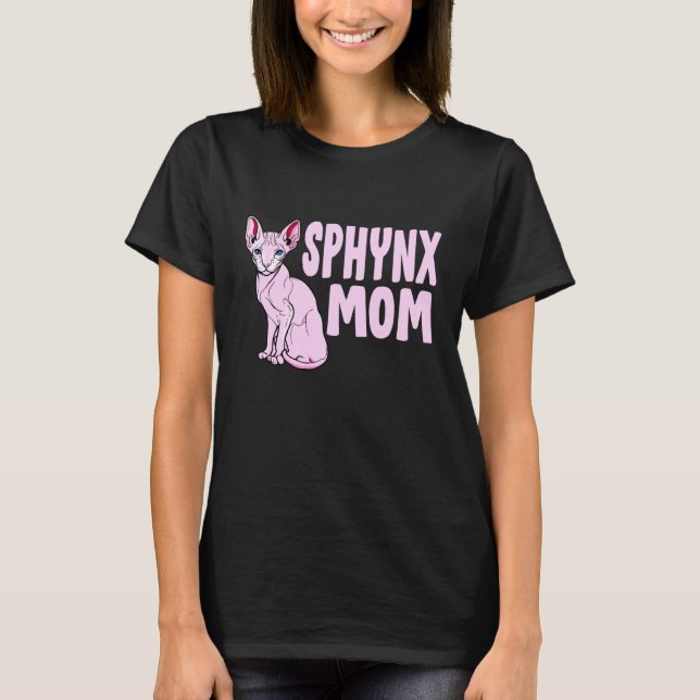T-shirt Amante de chat mère Sphinx Sphynx sans poils (Devant)