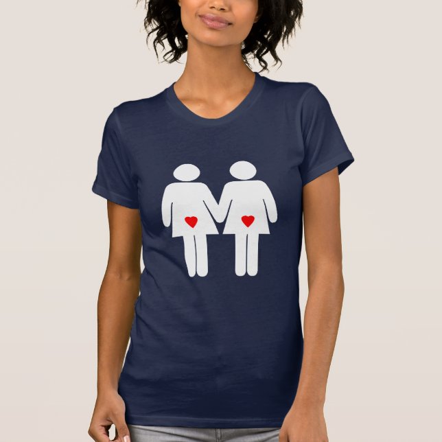 T-shirt Amants lesbiens - (Devant)