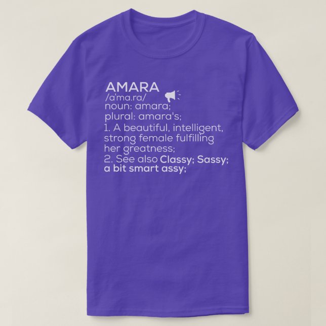 T-shirt Amara Nom Amara Définition Amara Nom Femme Amar (Design devant)
