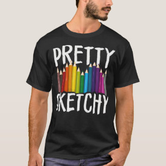 T-shirt Amateur d'art amusant et assez esquissé Crayons de