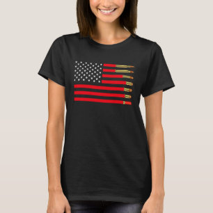 T-shirt Amateur de armes à feu 4 juillet Munitions Drapeau