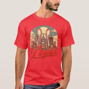 T-shirt Amateur de baseball rétro de St Louis rencontré lo