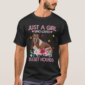 T-shirt Amateur de Basset Hound Juste Une Fille Qui Aime B