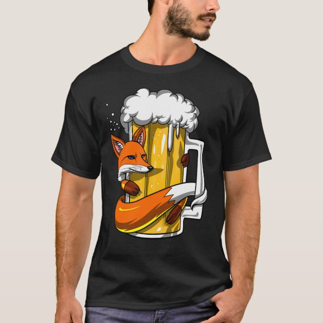 T-shirt Amateur de bière renard (Devant)