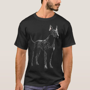 T-shirt Amateur de Bull Terrier Dessin Animal Polygonal Ar