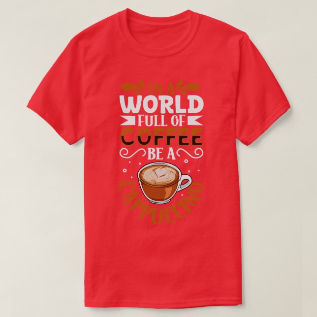 T-shirt Amateur de café Cappuccino (Design devant)