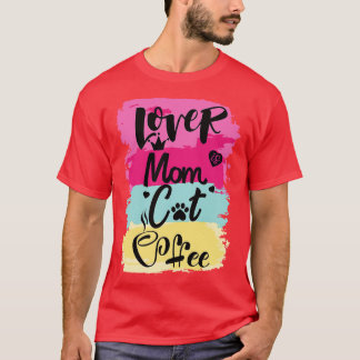 T-shirt Amateur de café mère au chat19