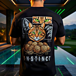T-shirt Amateur de chat à l'instinct sauvage, branché diff