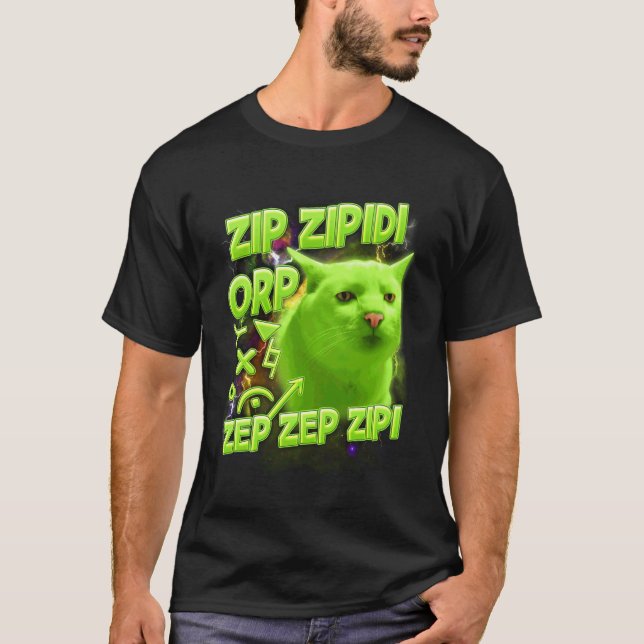 T-shirt Amateur de chat Chat Alien Mème Drôle Zip Zipidi O (Devant)