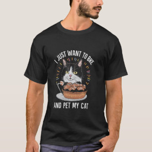 T-shirt Amateur de chat drôle de pâtisserie Je veux juste