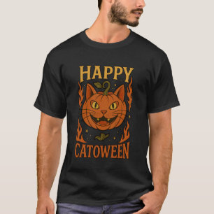 T-shirt Amateur de chat Style vintage Halloween Joyeux Cat