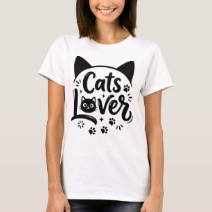 T-shirt Amateur de chat Typographie minimaliste Moderne Pa