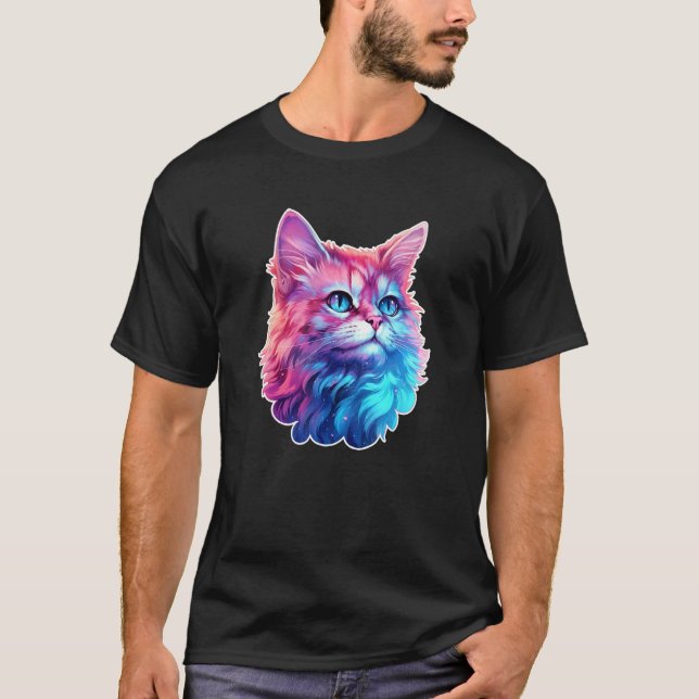 T-shirt Amateur de chaton duveteux, maman de chat, papa de (Devant)