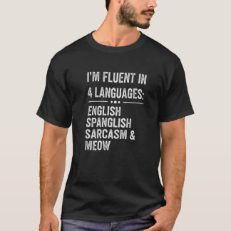 T-shirt Amateur de chats Spanglish drôle parlant courammen