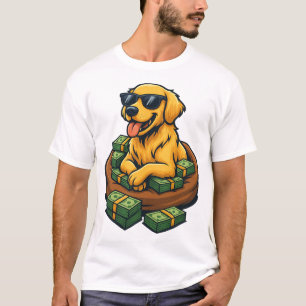 T-shirt Amateur de chien drôle Pile d'argent Retriever dor