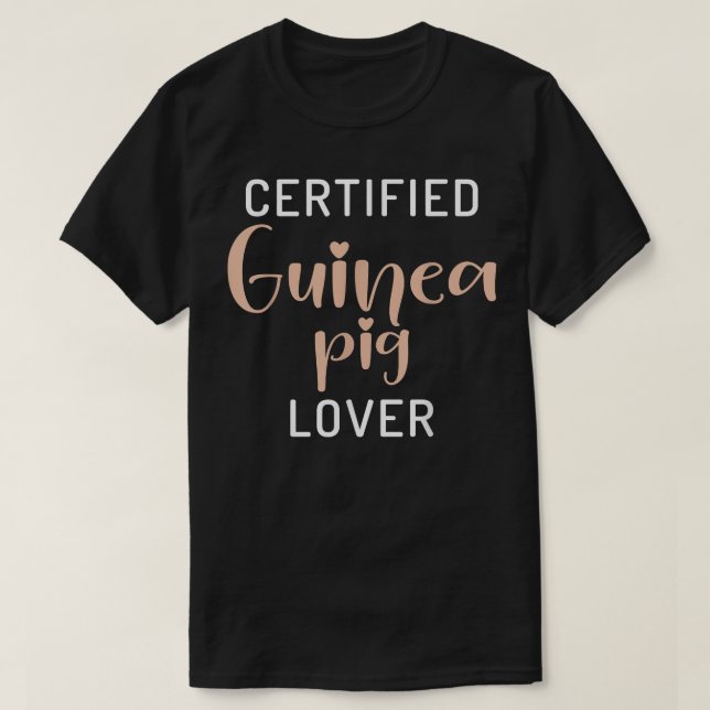 T-shirt Amateur de cochons d'Inde mignons certifié (Design devant)