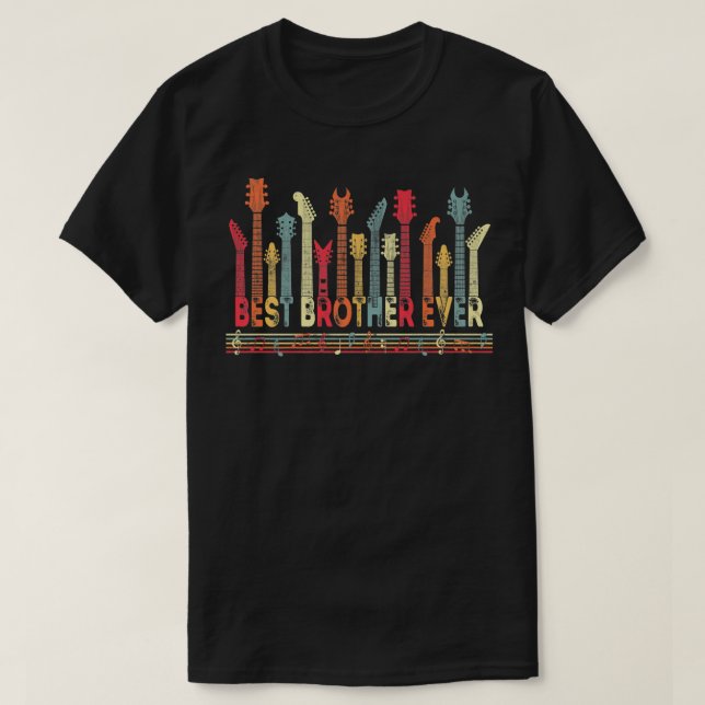 T-shirt Amateur de guitare Meilleur frère jamais Musique r (Design devant)
