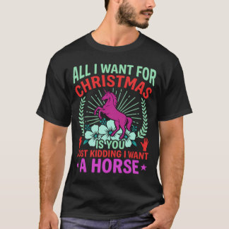 T-shirt Amateur de licorne de cheval de Noël drôle