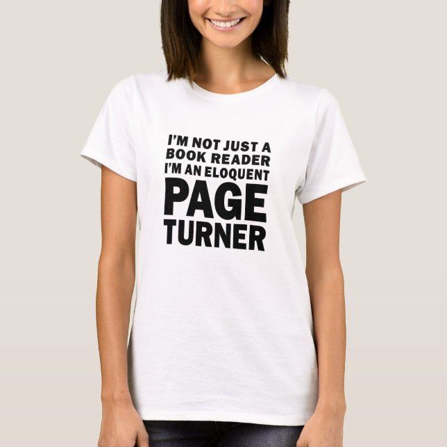 T-shirt Amateur de livres tourneur de page éloquent (Devant)
