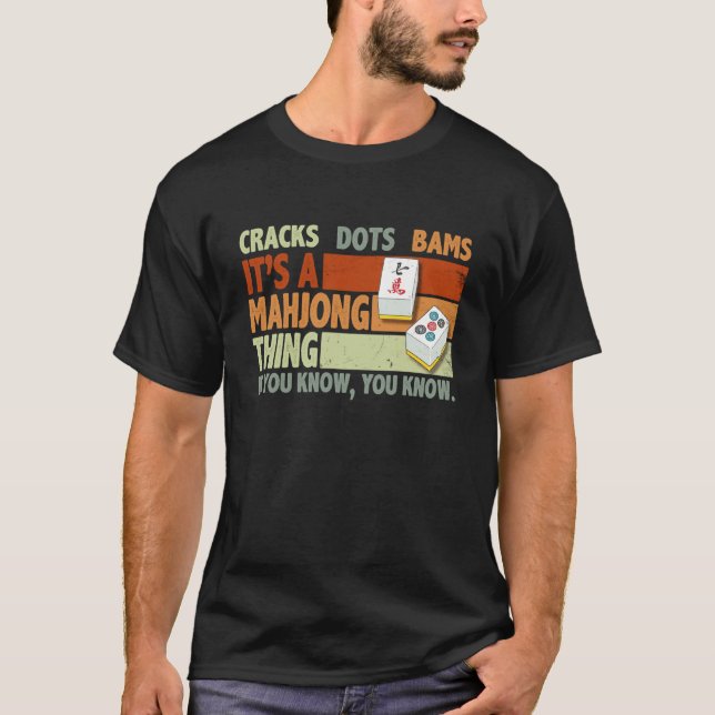 T-shirt Amateur de Mahjong Chinois Casse Points Bams C'est (Devant)