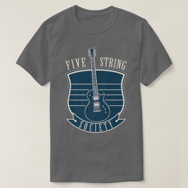 T-shirt Amateur de musique de guitare Five Strings Society (Design devant)
