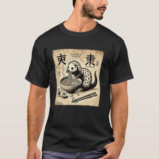 T-shirt Amateur de nouilles d'art rupestre japonais Furet