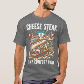 T-shirt Amateur de nourriture américaine au steak fromagé