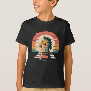 T-shirt Amateur de pièces d'échecs rétro vintage branché