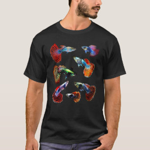 T-shirt Amateur de poisson guppy mosaïque fantaisie pour t