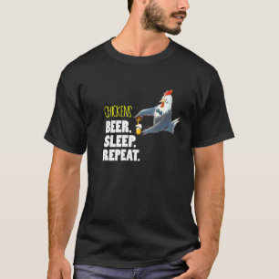 T-shirt Amateur de poulet Bière Sommeil Répéter Maman poul