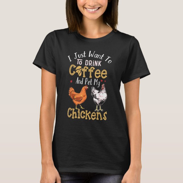 T-shirt Amateur De Poulet Boire Café Animaux domestiques M (Devant)