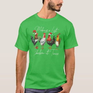 T-shirt Amateur de poulet de Noël Chapeau de Père Noël drô