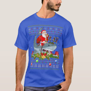 T-shirt Amateur de requins laide Père Noël équitation requ