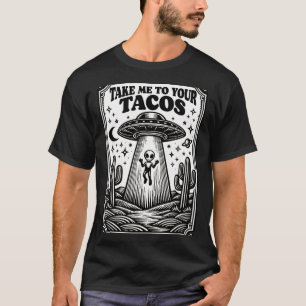 T-shirt Amateur de tacos extraterrestre Ovni chasse mexica