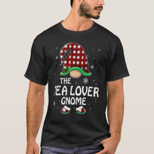 T-shirt Amateur de thé Gnome Buffalo Red Plaid Matching Fa