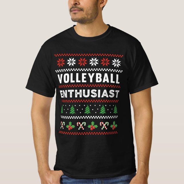 T-shirt Amateur de volleyball vilain cadeau de pull de Noë (Devant)
