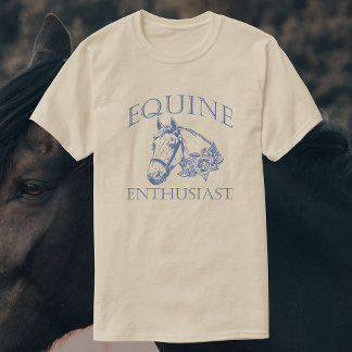 T-shirt Amateur équin | Cheval Vintage bleu